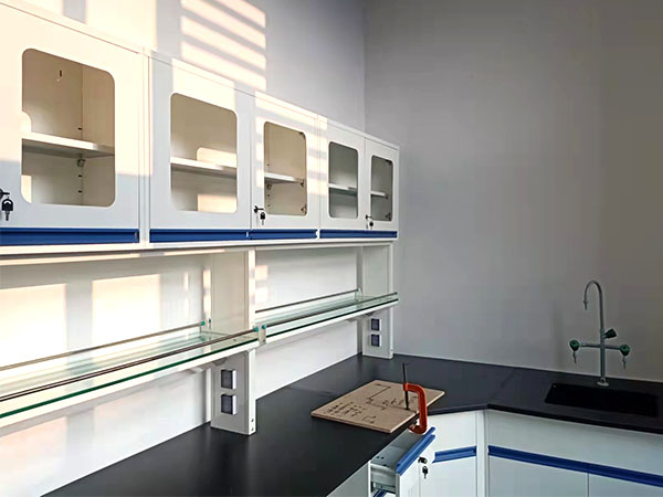 全鋼實驗臺帶吊柜灰白 全鋼實驗臺帶吊柜