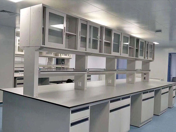 全鋼實驗臺帶吊柜灰白 全鋼實驗臺帶吊柜
